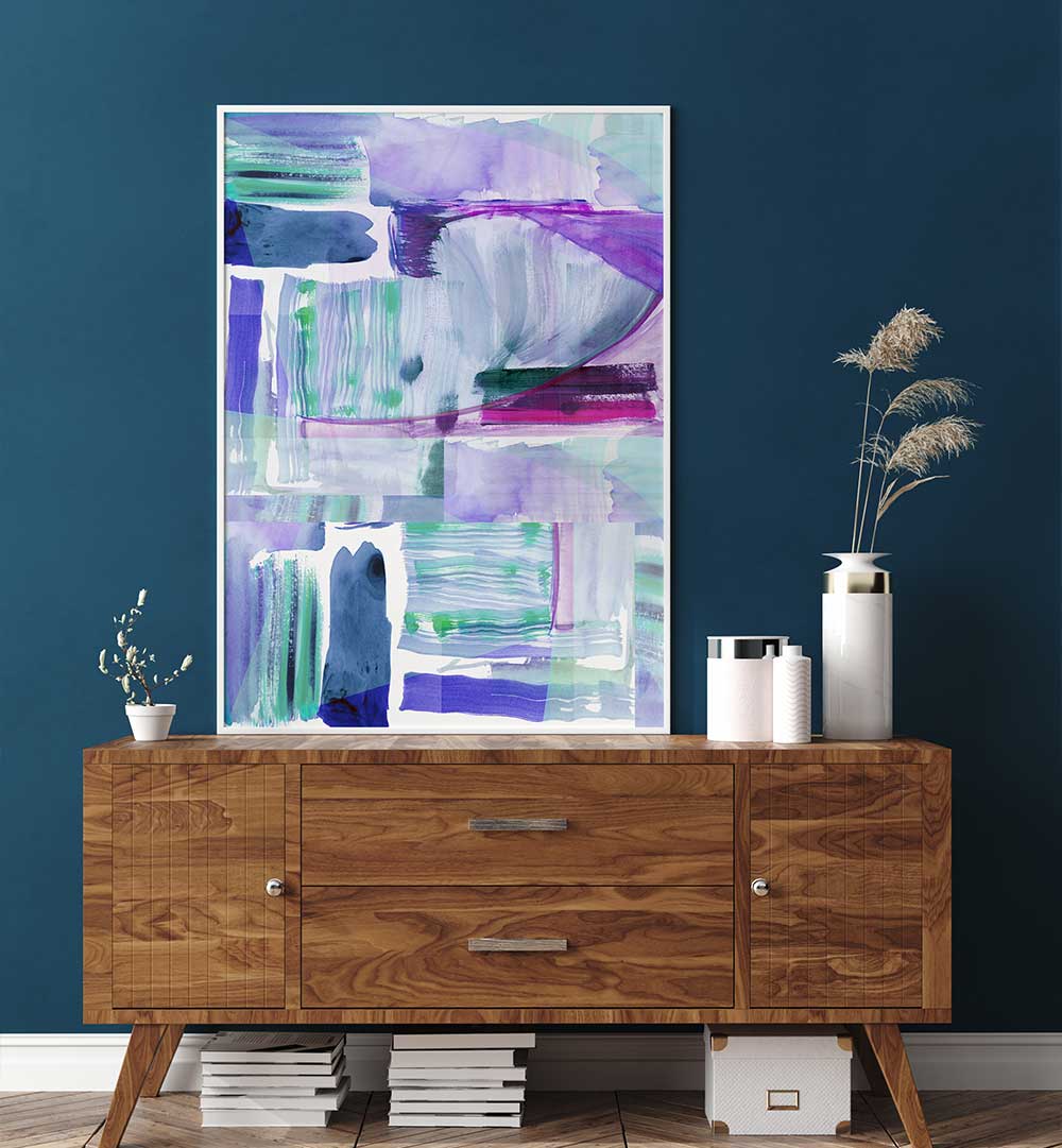 Vibrant PLUM PURPLE LILAC II, ABSTRACT PAINTINGS add a modern touch to your home decor with rich plum and lilac tones.