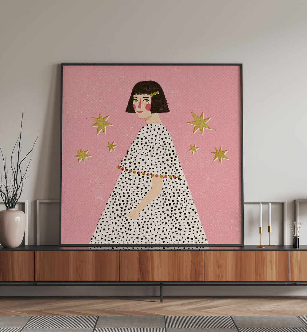 Juliya painting - POLKA DOTS GIRL by Asianmonk