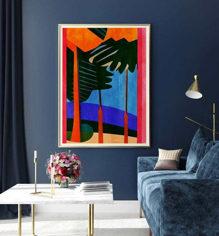 Colorful POLYNEITUSIE FRANCISAISE , BEACH PAINTINGS enhance modern decor, bringing coastal tranquility to your space.