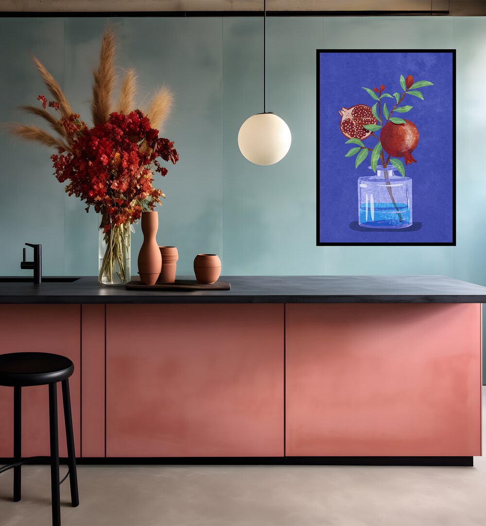 POMEGRANATE IN VASE , KITCHEN POSTERS