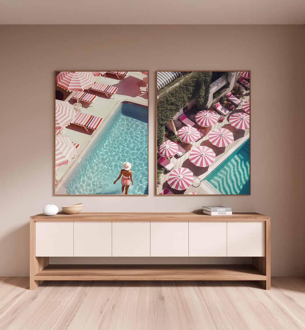 POOLSIDE BLISS SET , SET OF 2 PAINTINGS