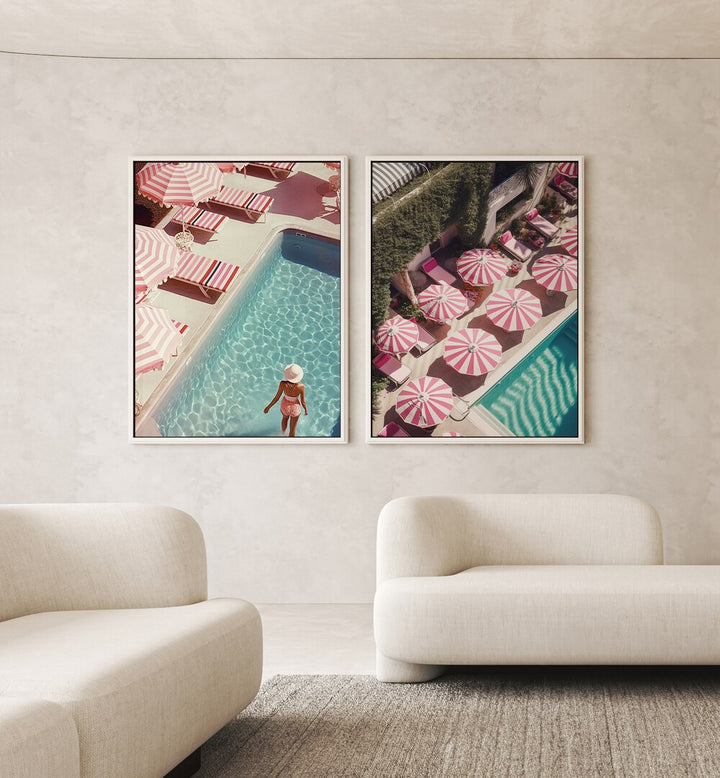 POOLSIDE BLISS SET , SET OF 2 PAINTINGS