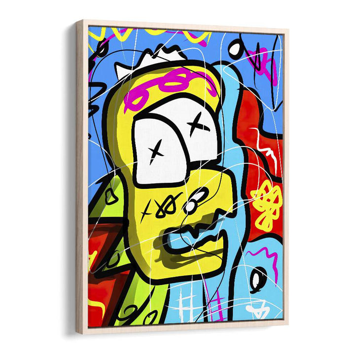 Pop Art I Pop Art Artwork in Oak Wood Floater Frame