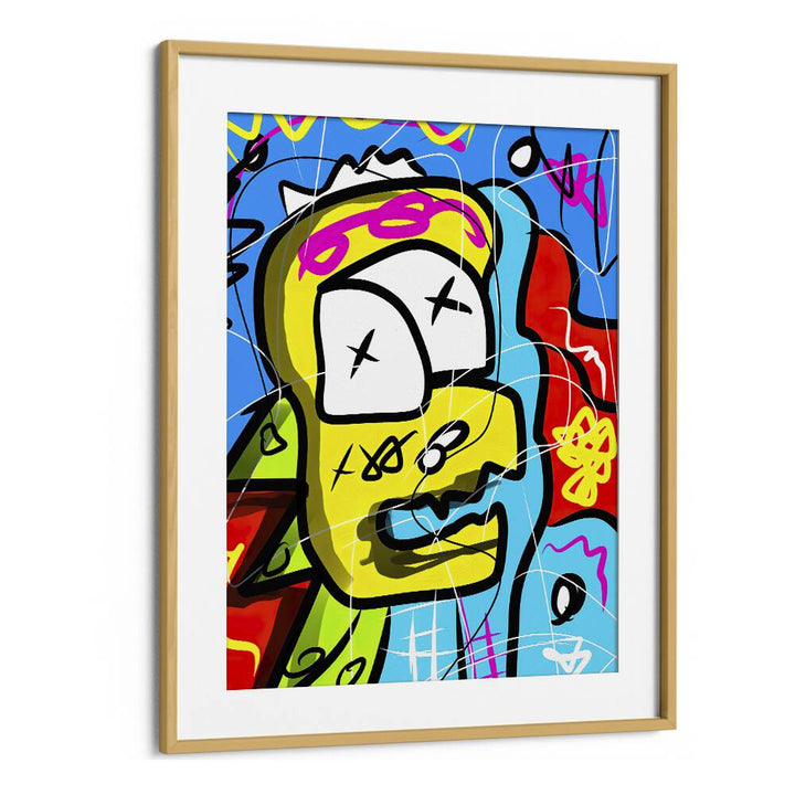 Pop Art I Pop Art Artwork in Oak Wood Frame With Mount