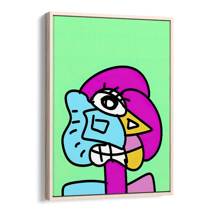 Pop Art II Pop Art Artwork in Oak Wood Floater Frame