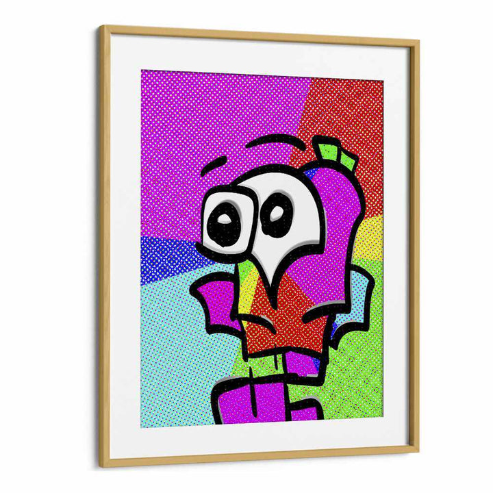 Pop Art III Pop Art Artwork in Oak Wood Frame With Mount