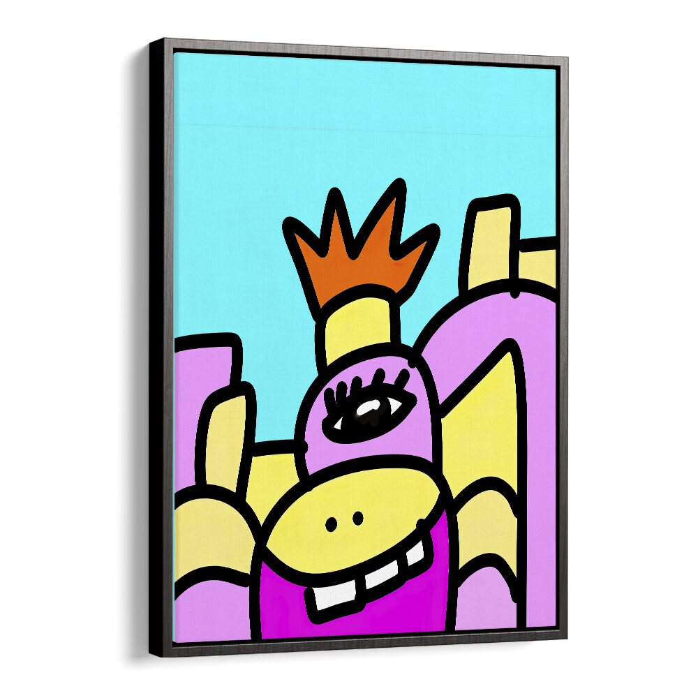 Pop Art V Pop Art Artwork in Black Floater Frame