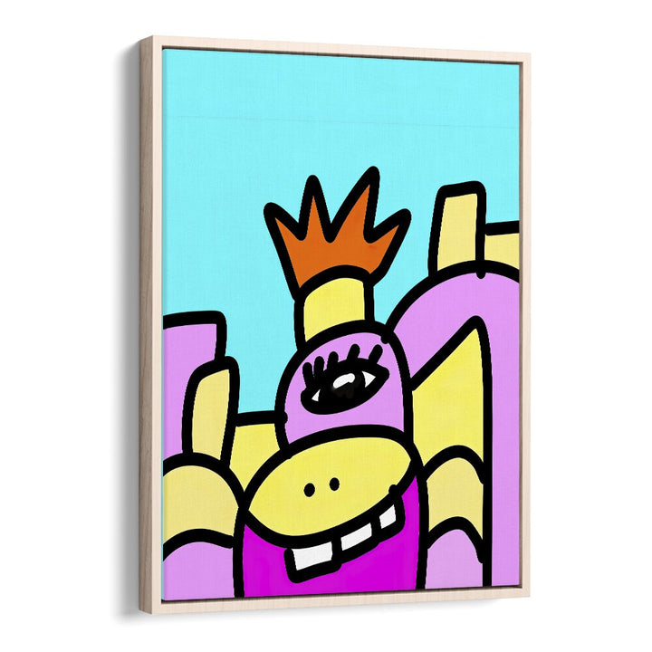 Pop Art V Pop Art Artwork in Oak Wood Floater Frame