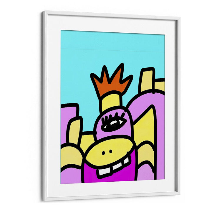 Pop Art V Pop Art Artwork in White Frame With Mount