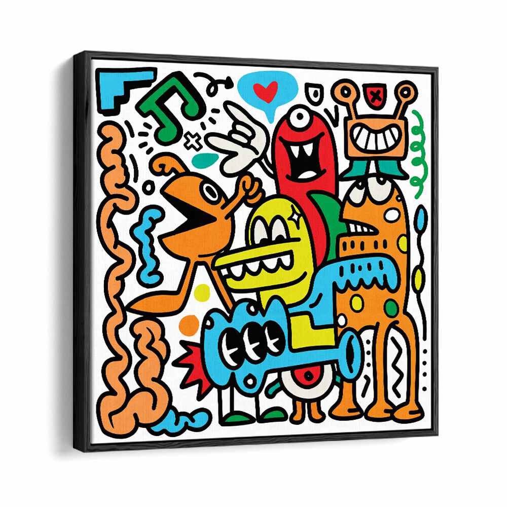 Pop Music Monsters Comic Art Artwork in Black Floater Frame