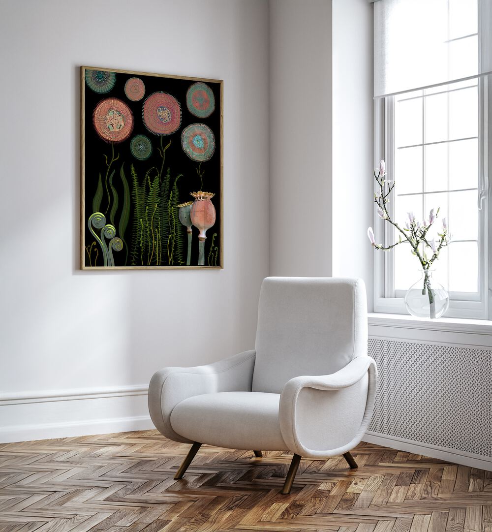 Vibrant POPPY GARDEN, FLORAL FLOWER PAINTINGS adding elegance to modern interiors with stunning floral designs.