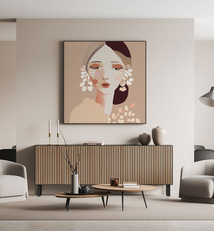 PORTRAIT OF A WOMAN WITH A CALM EXPRESSION , PORTRAITS & FIGURATIVE ILLUSTRATIONS