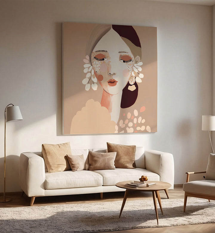 PORTRAIT OF A WOMAN WITH A CALM EXPRESSION , PORTRAITS & FIGURATIVE ILLUSTRATIONS