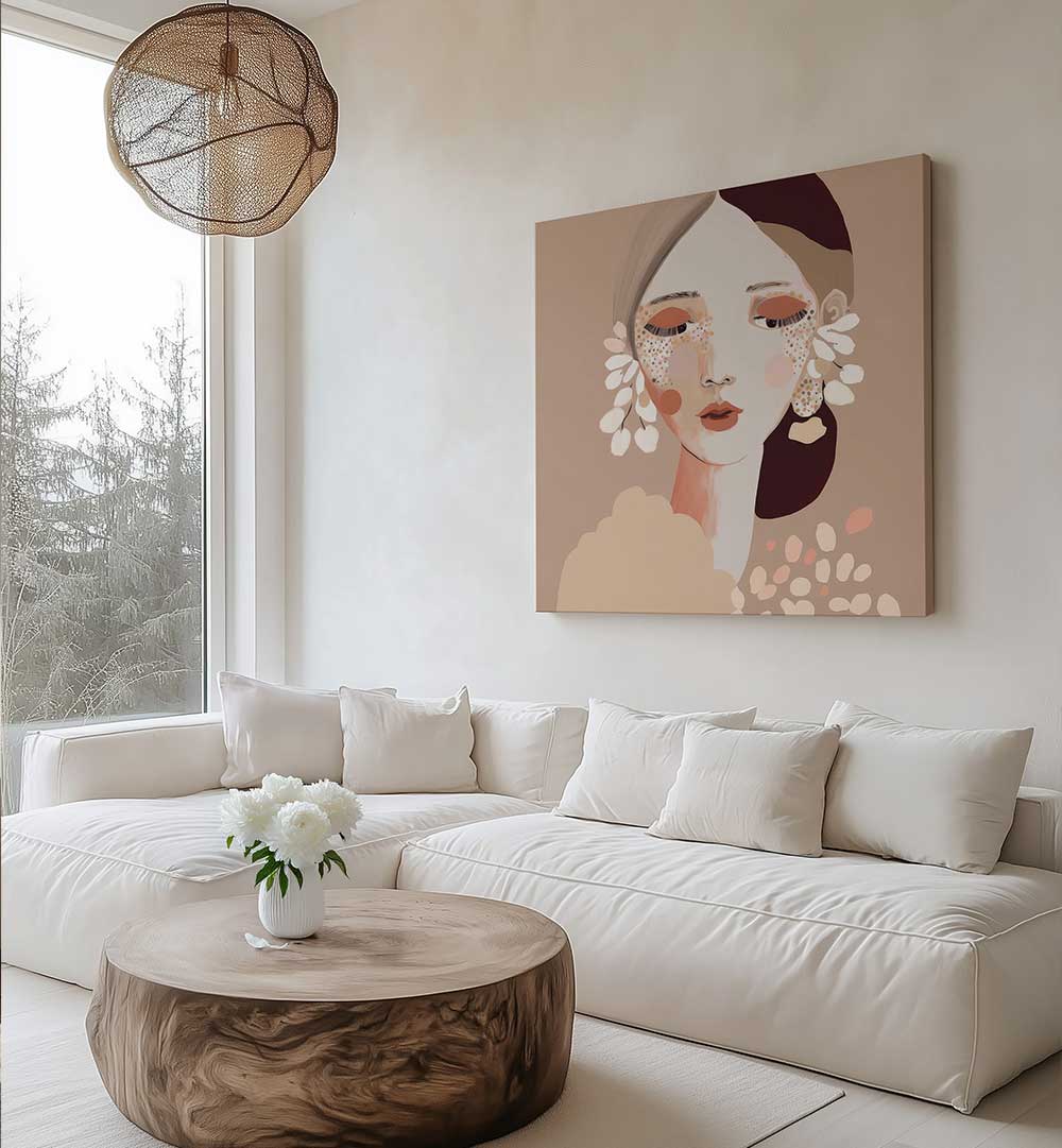 PORTRAIT OF A WOMAN WITH A CALM EXPRESSION , PORTRAITS & FIGURATIVE ILLUSTRATIONS