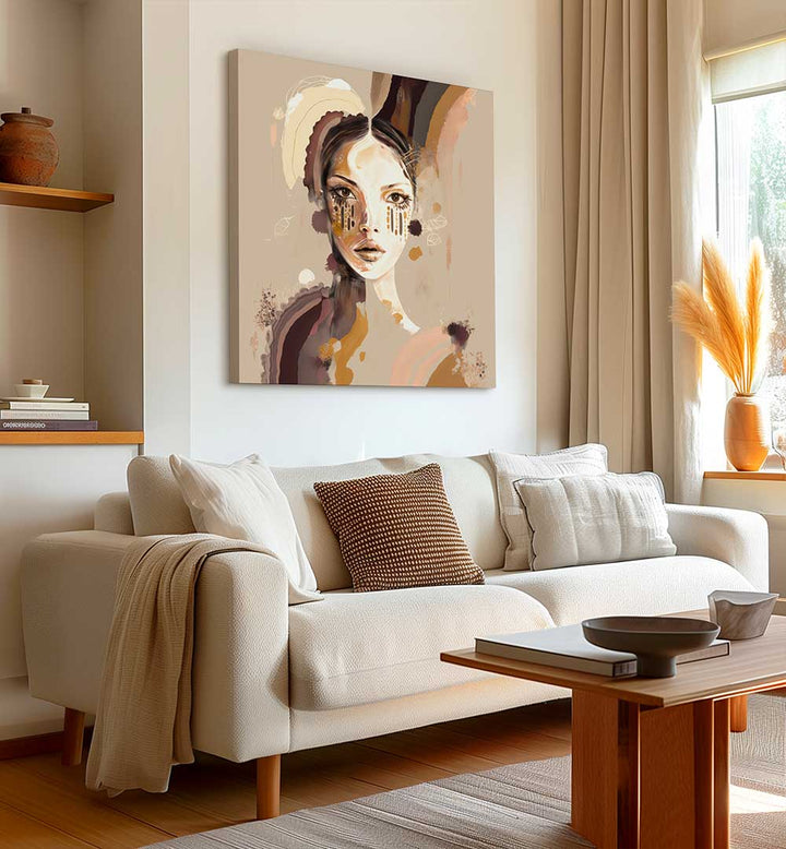 PORTRAIT OF A WOMAN WITH A SERENE EXPRESSION , PORTRAITS & FIGURATIVE ILLUSTRATIONS