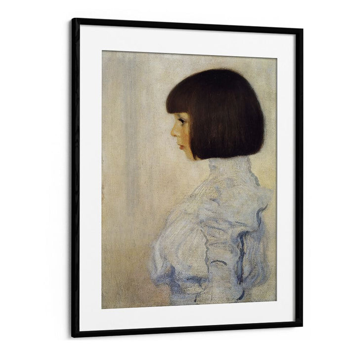 Portrait Of Helene Klimt By Gustav Klimt (1898) Vintage Art Artwork in Black Frame With Mount