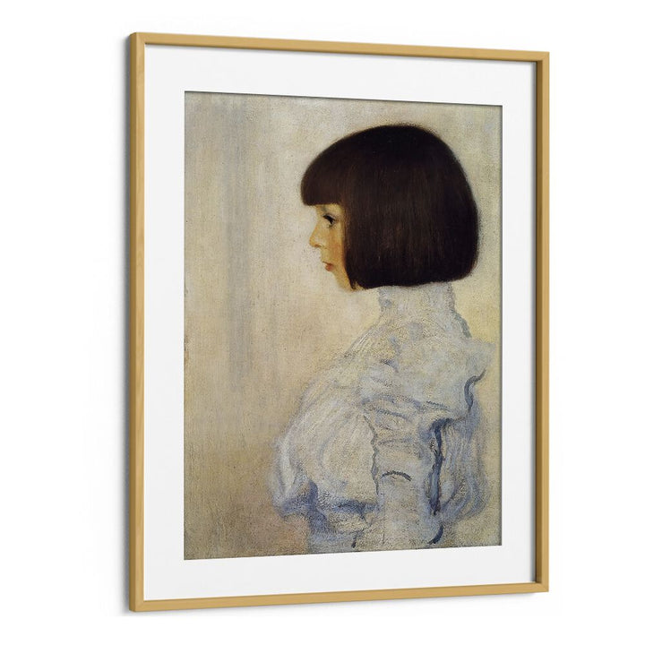 Portrait Of Helene Klimt By Gustav Klimt (1898) Vintage Art Artwork in Oak Wood Frame With Mount