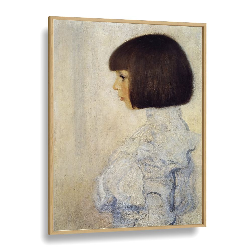 Portrait Of Helene Klimt By Gustav Klimt (1898) Vintage Art Artwork in Oak Wood Plain Frame