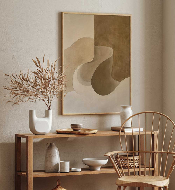 POSTER CANVAS BEIGE ABST XII , ABSTRACT PAINTINGS