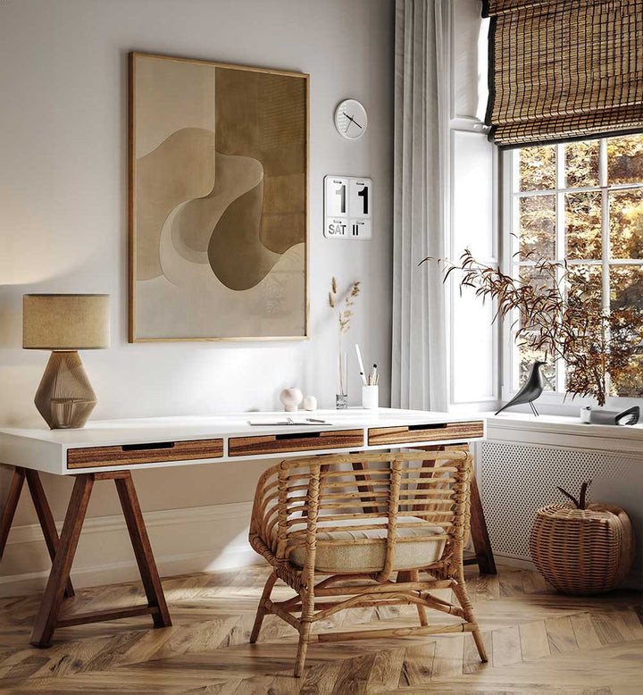 POSTER CANVAS BEIGE ABST XII , ABSTRACT PAINTINGS