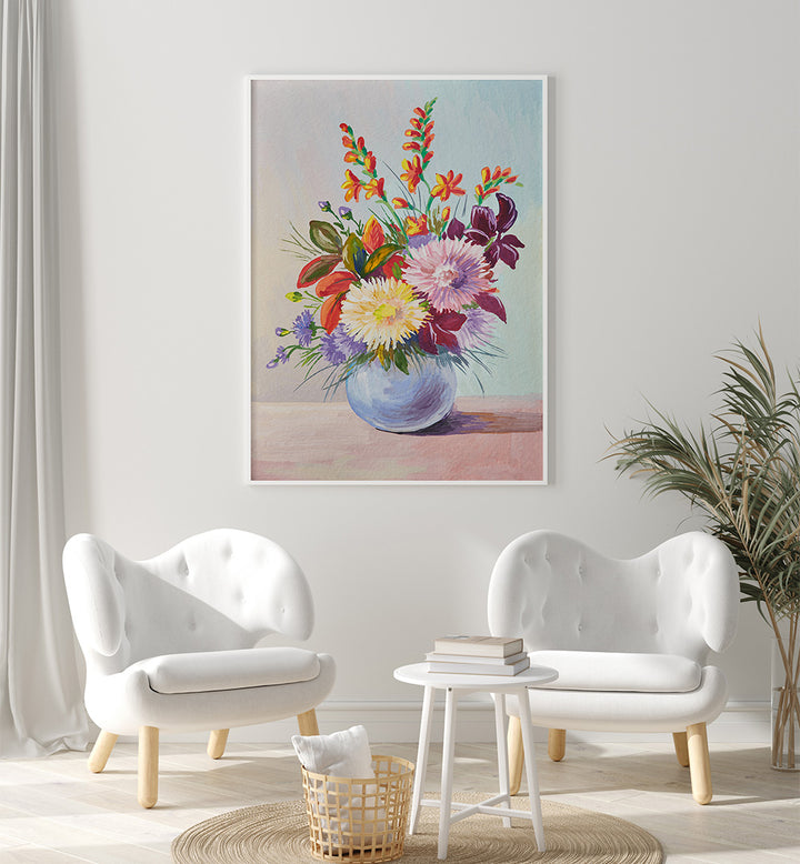 POTTED GARDEN , VINTAGE EUROPEAN PAINTINGS