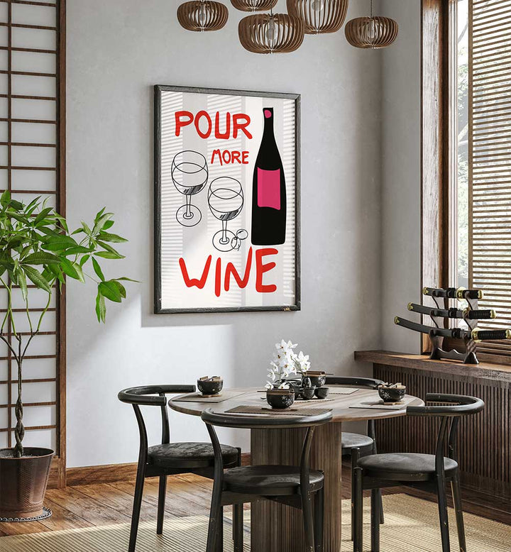 POUR MORE WINE PINK , BAR & CAFE ART