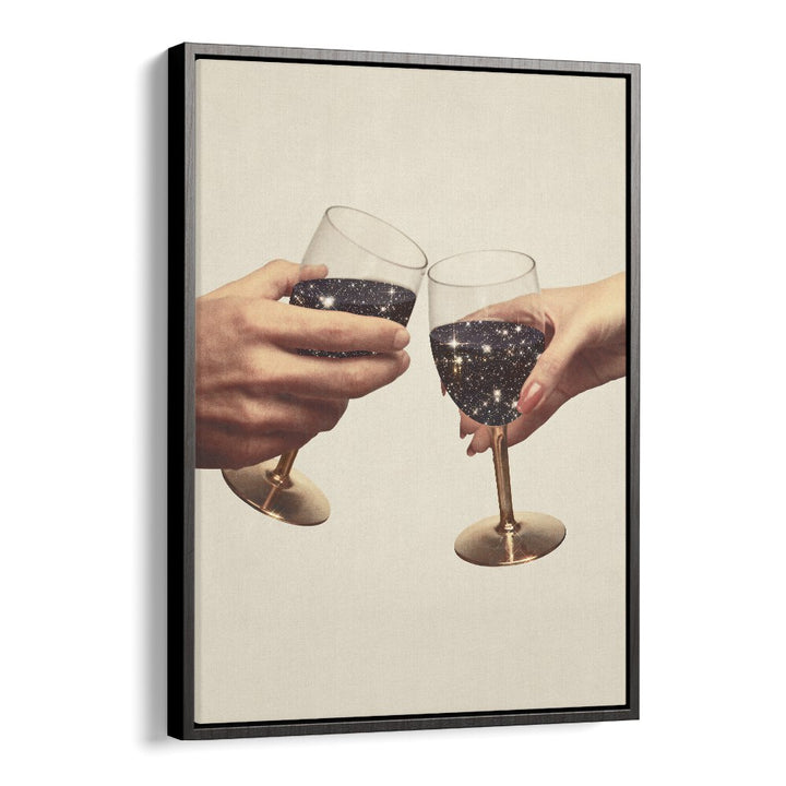 Primordial Wine  Surreal Painting  Artwork  in Black Floater Frame