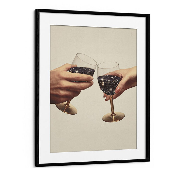 Primordial Wine  Surreal Painting  Artwork in Black Frame With Mount
