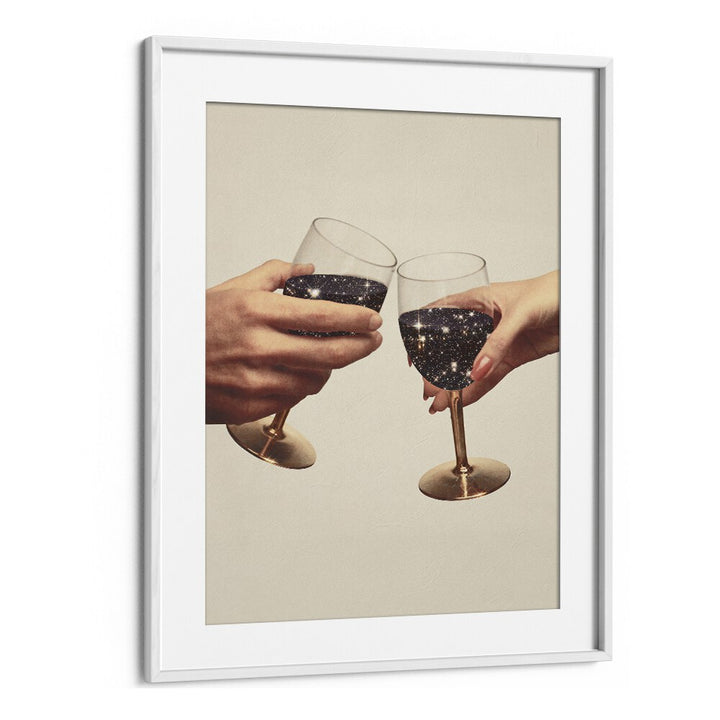 Primordial Wine  Surreal Painting Artwork  in White frame With Mount