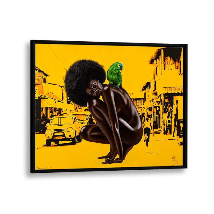 Princesa Do Invasao By Christian Beijer African Artwork  in Black Plain Frame