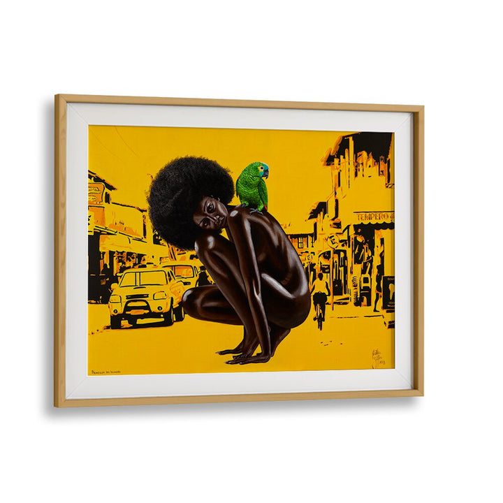 Princesa Do Invasao  By Christian Beijer African Artwork  in Oak Wood Frame With Mount
