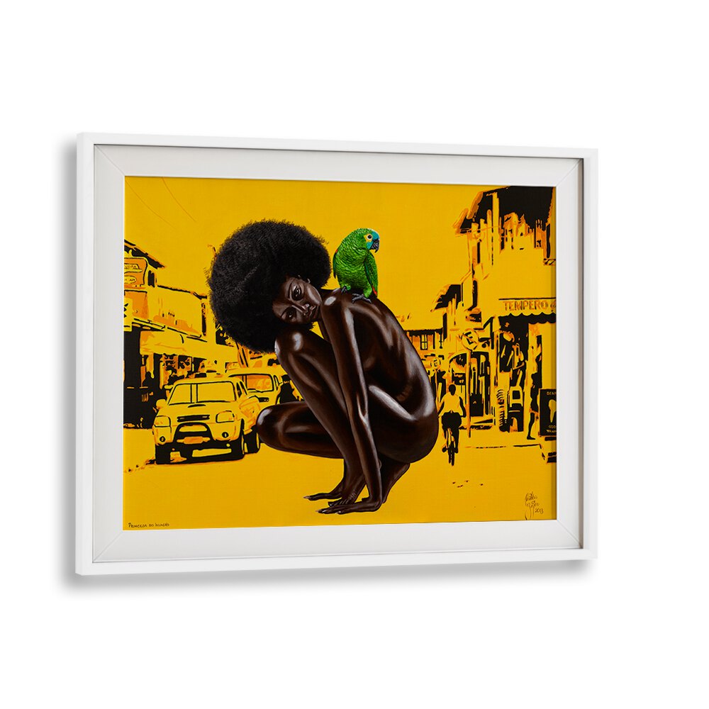 Princesa Do Invasao  By Christian Beijer African Artwork in White frame With Mount
