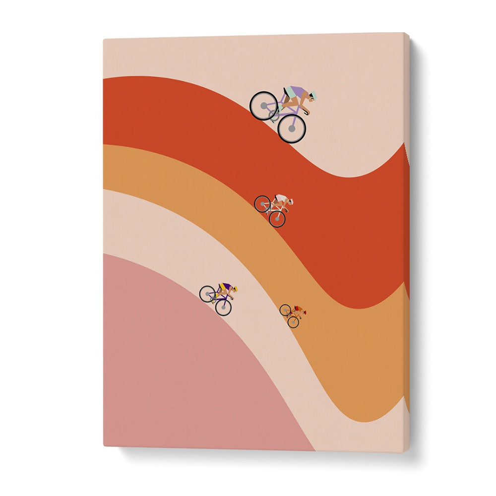 Professional cycling orange Sports Art Artwork in Gallery Wrap