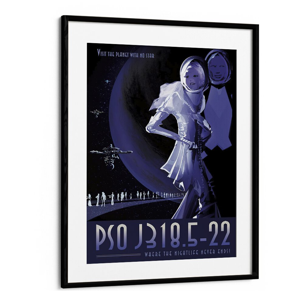 PSO J318.5-22 Astronaut & Nasa Paintings, Space Art Prints Artwork in Black Frame With Mount
