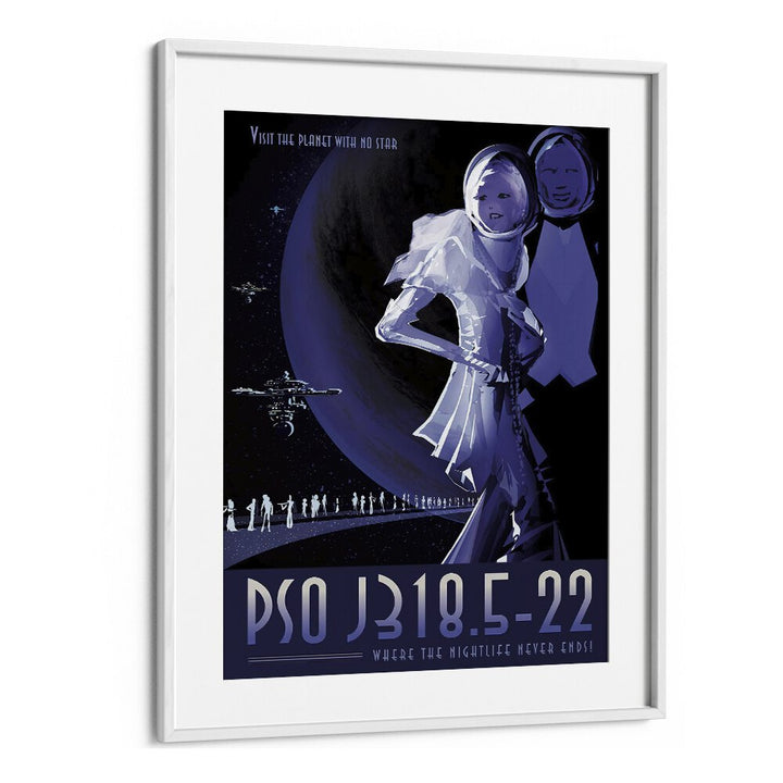 PSO J318.5-22 Astronaut & Nasa Paintings, Space Art Prints Artwork in White Frame With Mount
