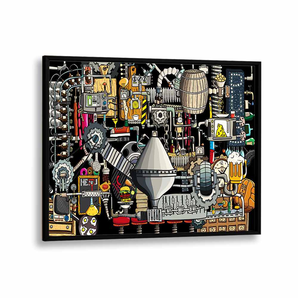 Pub Factory Comic Art Artwork in Black Plain Frame