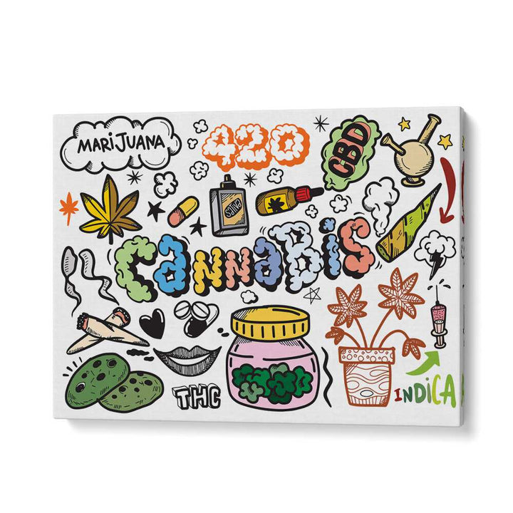 Puff Puff Pass Doodle Art Artwork in Gallery Wrap