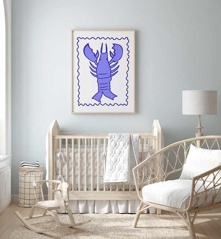 PURPLE LOBSTER STAMP , KIDS ROOM PAINTINGS