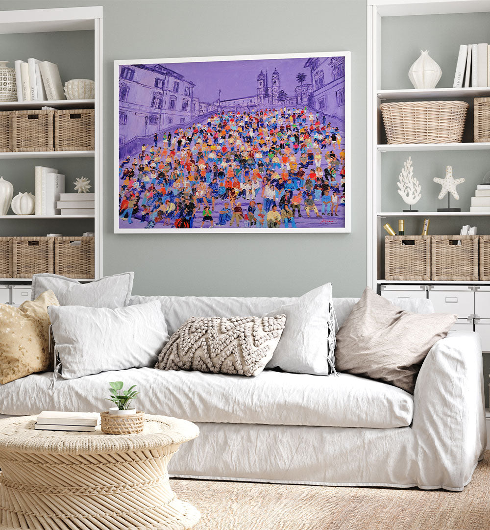 PURPLE SPANISH STEPS CROWD