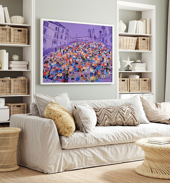 PURPLE SPANISH STEPS CROWD