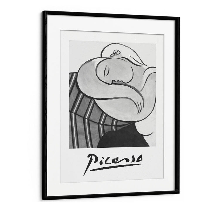 Pablo Picasso Exhibition Print By Pablo Picasso Vintage Paintings in Black Frame With Mount