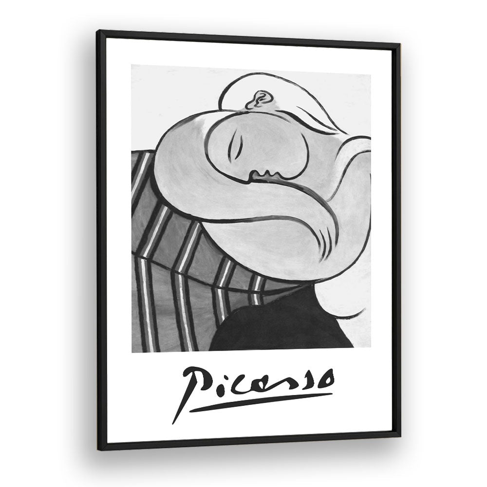 Pablo Picasso Exhibition Print By Pablo Picasso Vintage Paintings in Black Plain Frame