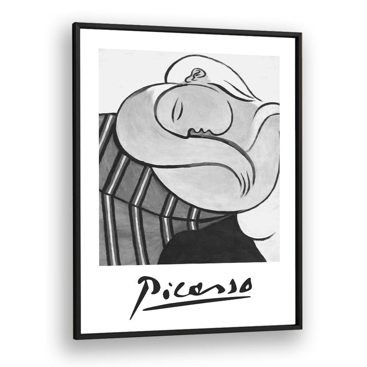 Pablo Picasso Exhibition Print By Pablo Picasso Vintage Paintings in Black Plain Frame