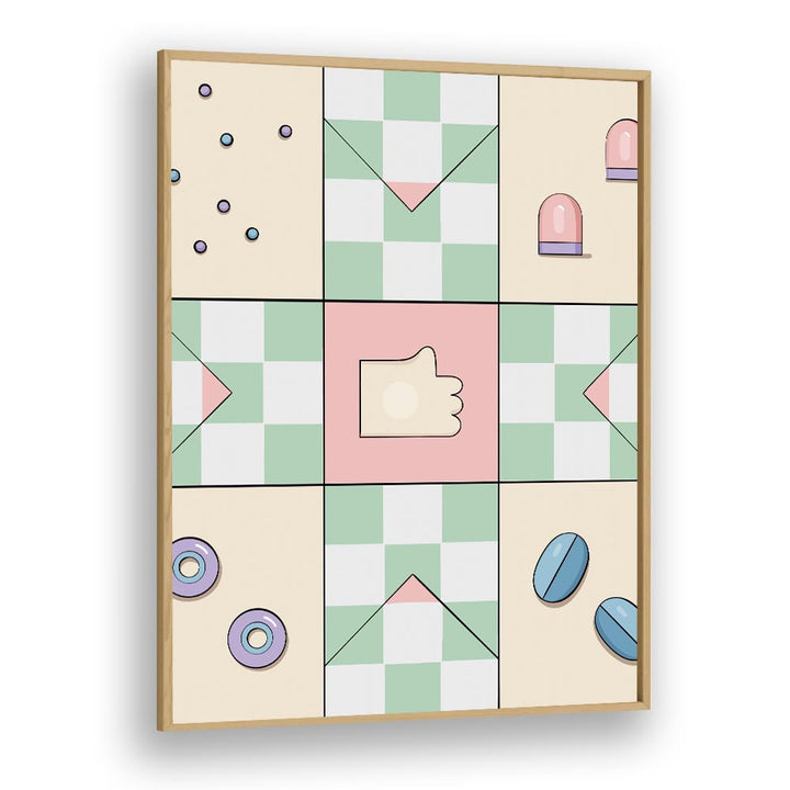 Pachisi By Samridhi Sharma Gaming Posters in Oak Wood Plain Frame