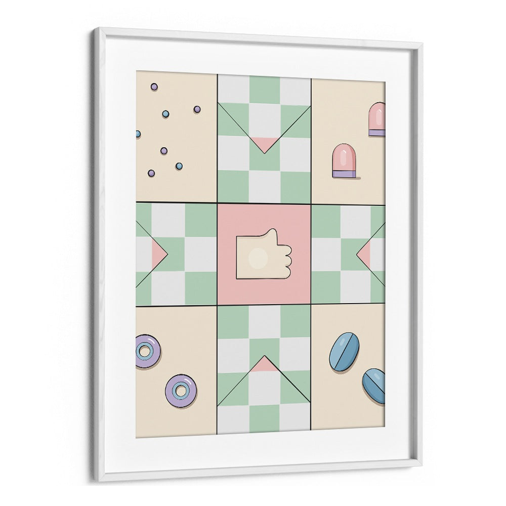 Pachisi By Samridhi Sharma Gaming Posters in White Frame With Mount