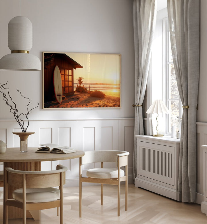 Warm tones of the PACIFIC SUNSET, BEACH PAINTINGS create a serene vibe for your home, perfect for relaxation.