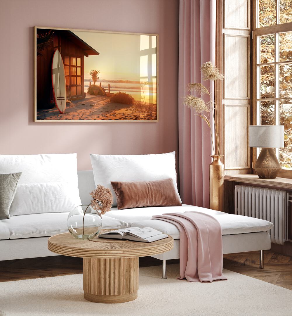Transform your space with PACIFIC SUNSET, BEACH PAINTINGS showcasing serene tropical hues and tranquil vibes.