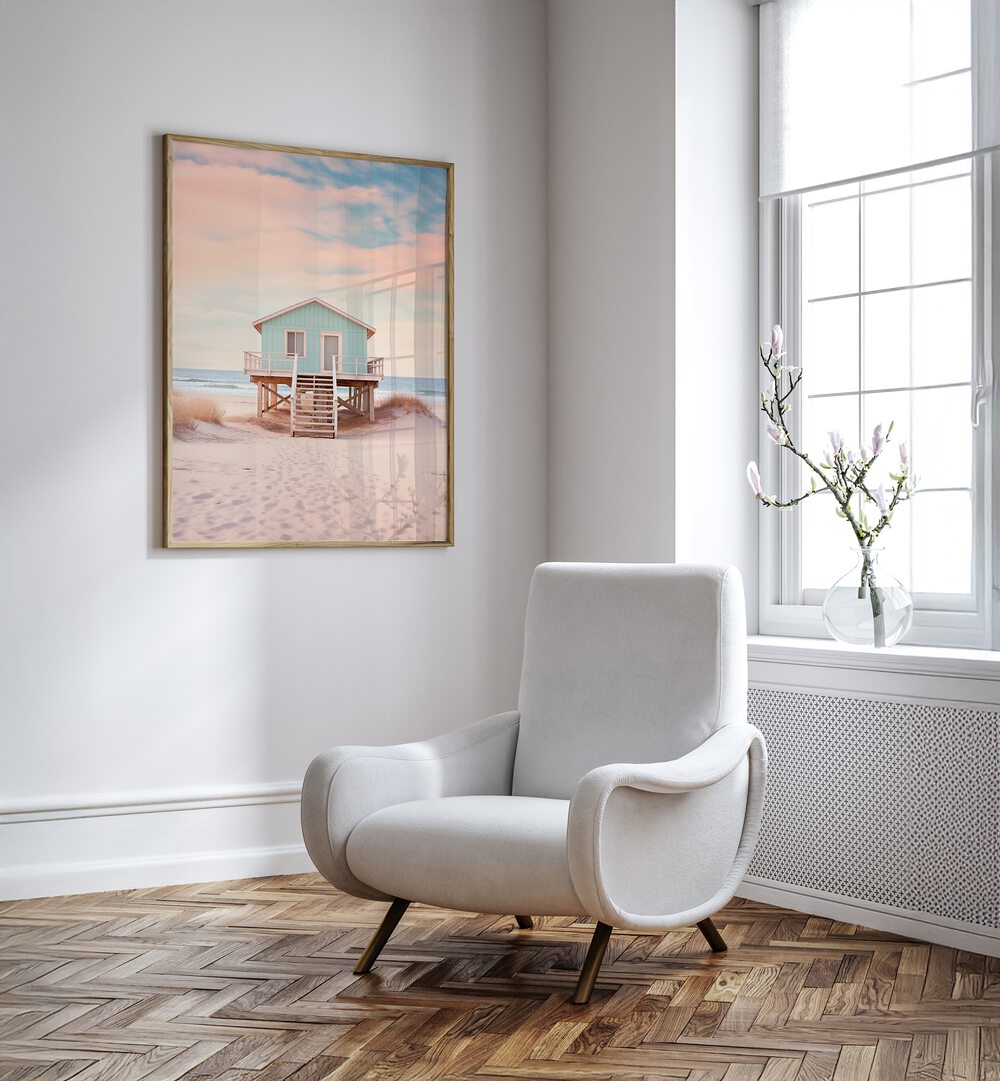 Serene PACIFIC SUNSET BEACH , BEACH PAINTINGS by Philippe Hugonnard, enhancing your home with warm coastal vibes.