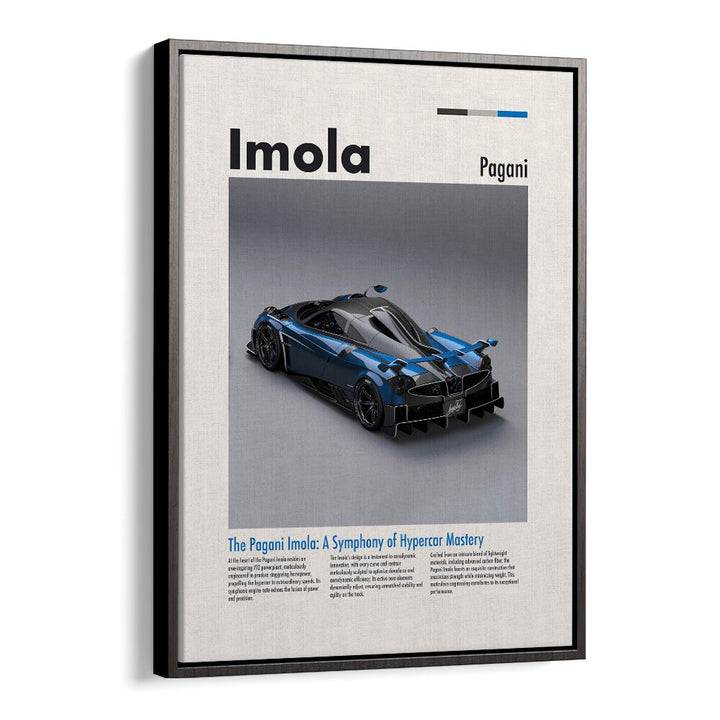 Pagani Imola Car Posters Automotive Wall Art Prints in Black Floater Frame