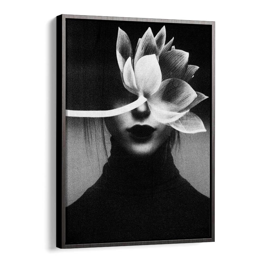 Pain Like A Flower Blossom Altered Art Prints Surrealism in Black Floater Frame